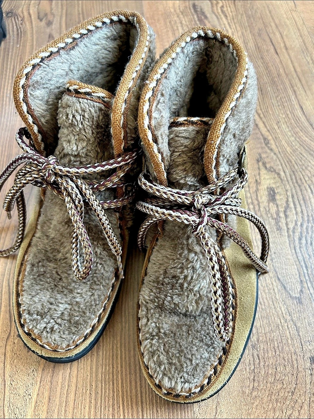 J.Crew Lace-Up Shearling-Lined Boots Brown US 7